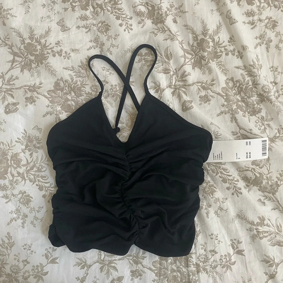 Urban Outfitters Ruched Cross Back Top - Picture 1 of 3